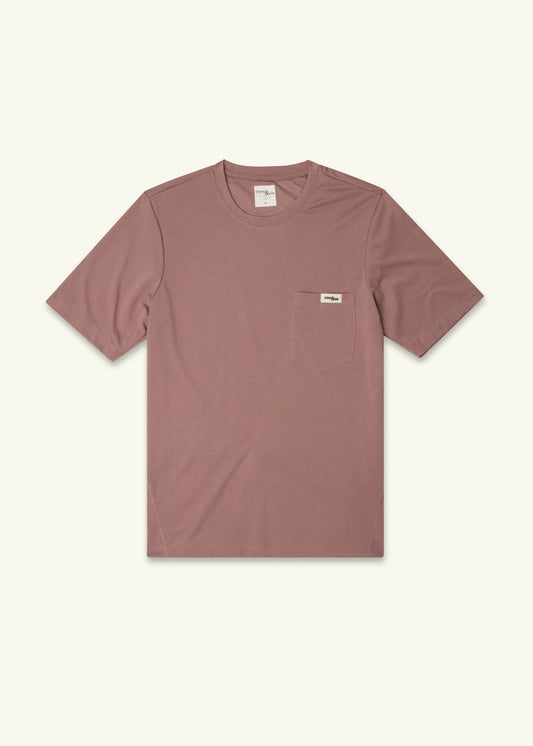 Men's All Day Performance Cycling Tee Shirt with Pockets - Twilight Mauve