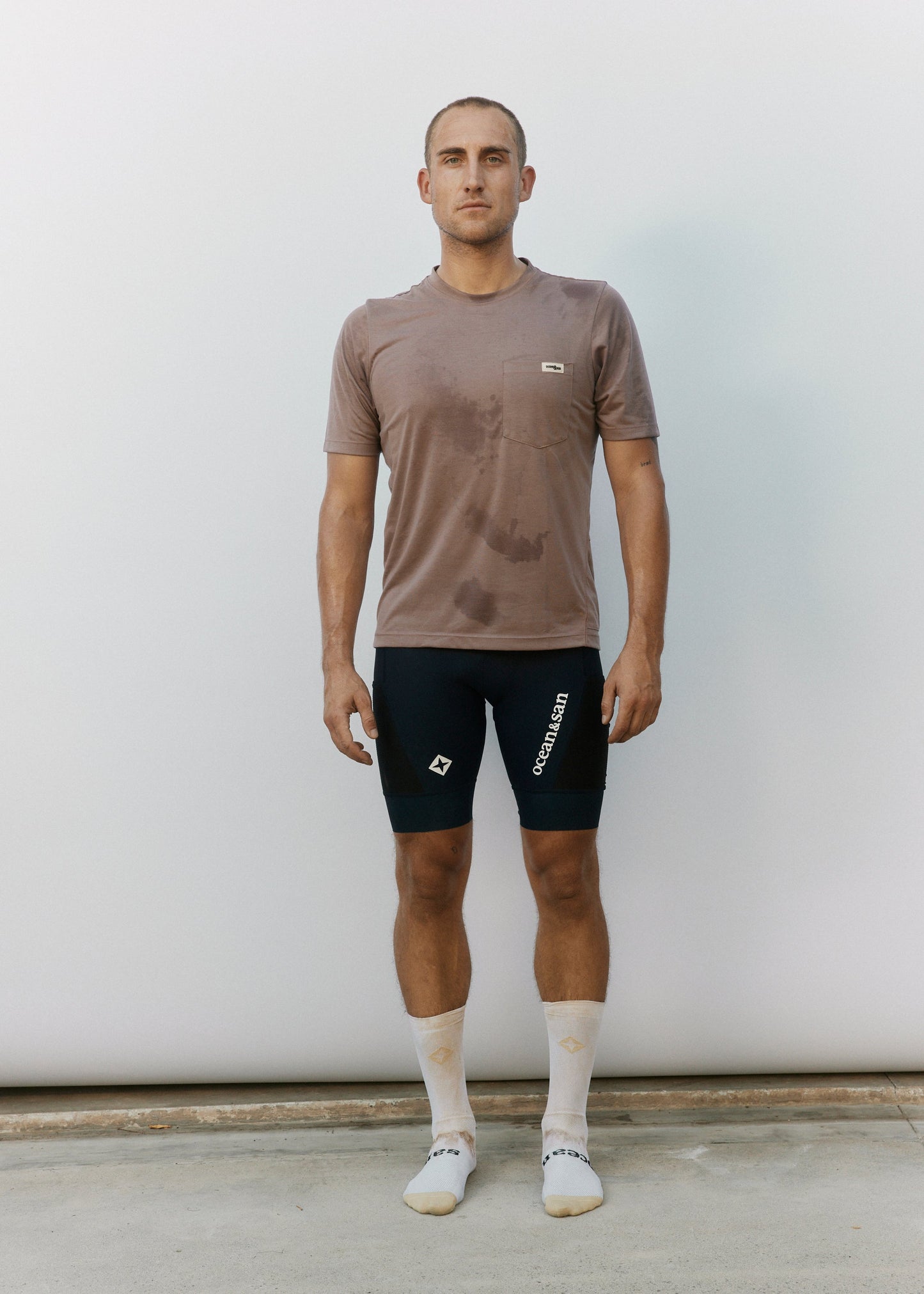 Men's All Day Performance Cycling Tee Shirt with Pockets - Twilight Mauve