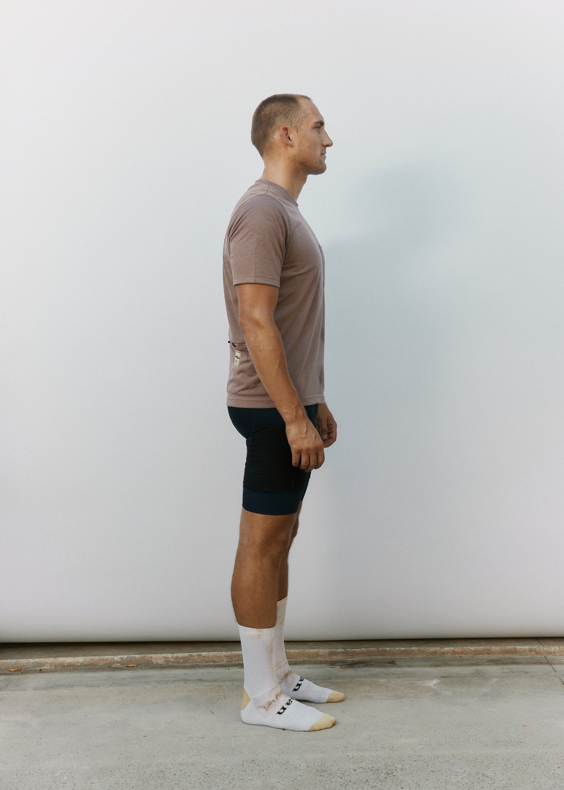 Men's All Day Performance Cycling Tee Shirt with Pockets - Twilight Mauve